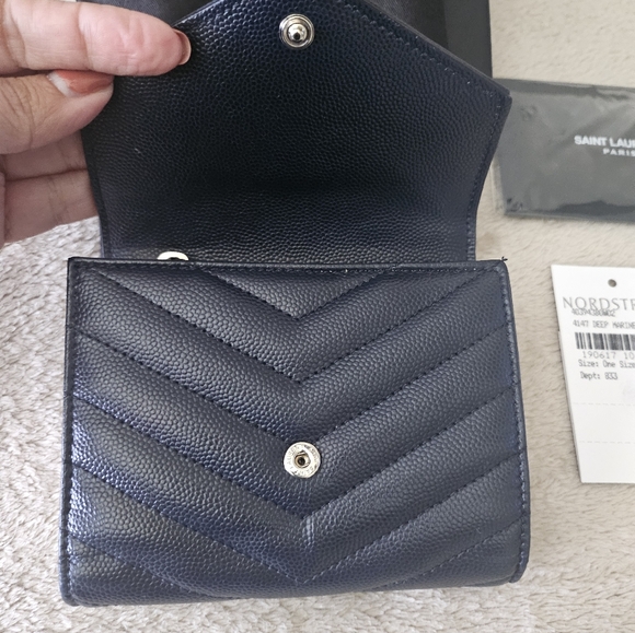 YSL trifold wallet Navy Blue - Picture 7 of 8
